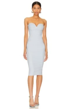 Sophia Strapless Midi Dress Black -Camila coelho Shop MOTO WD269 V1