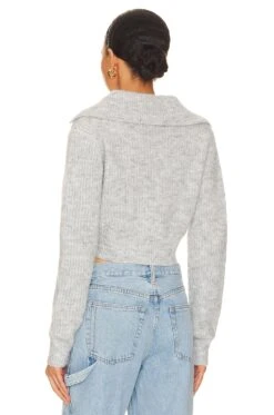 Carly Deep V Sweater Heather Grey -Camila coelho Shop MOTO WK44 V3