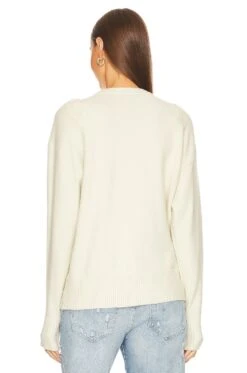 Braxton Double Button Crewneck Sweater Snow -Camila coelho Shop MWER WK25 V3