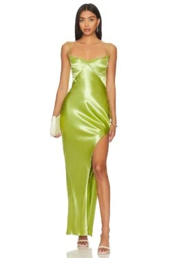 Ariah Cowl Draped Midi Dress Limelight -Camila coelho Shop NHOX WD418 V1 1