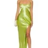 Ariah Cowl Draped Midi Dress Limelight -Camila coelho Shop NHOX WD418 V1