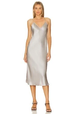 NILI LOTAN Midi Cami Dress Storm Grey