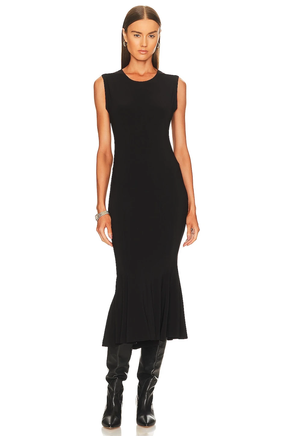Norma Kamali MIDI-KLEID FISHTAIL Black 4 Norma Kamali MIDI-KLEID FISHTAIL Black - Image 2