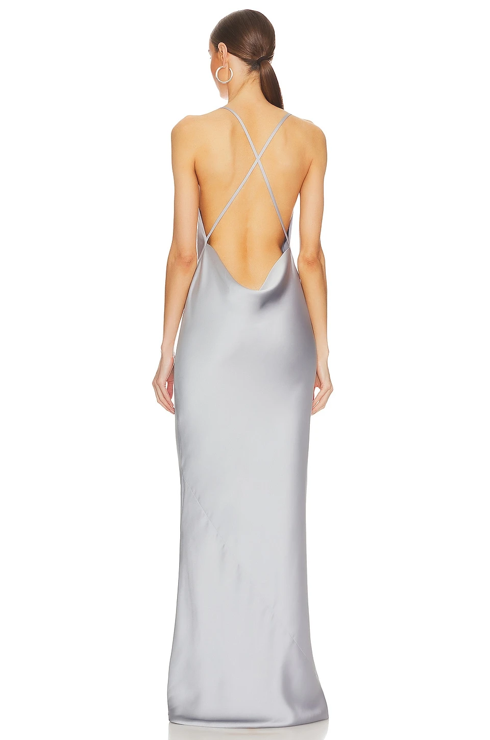 Norma Kamali Cross Back Bias Gown Silver 5 Norma Kamali Cross Back Bias Gown Silver - Image 3