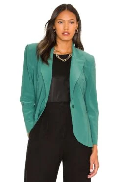 Norma Kamali Single Breasted Jacket Mountain Green