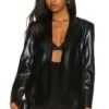 Norma Kamali Single Breasted Jacket Black Foil