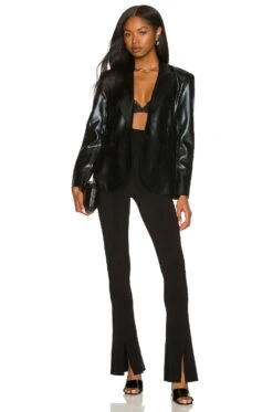Norma Kamali Single Breasted Jacket Black Foil -Camila coelho Shop NKAM WO124 V5