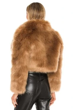 Tatiana Faux Fur Jacket Tan -Camila coelho Shop NKIE WO5 V3