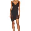 OW Collection Swirl Mini Dress Black Caviar -Camila coelho Shop OWIR WD38 V1