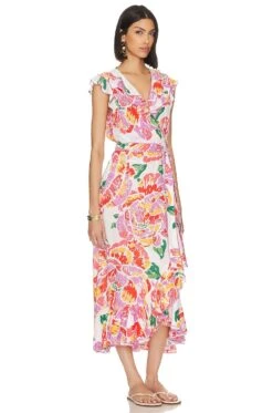 Aude Dress ORANGE MACRO PEONY -Camila coelho Shop PSTB WD256 V2