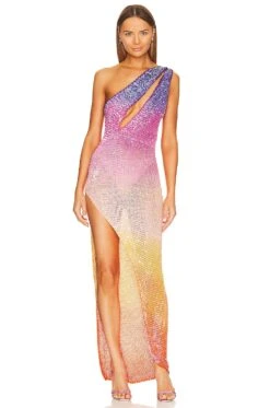 Candice Crochet Dress Sunset Ombre