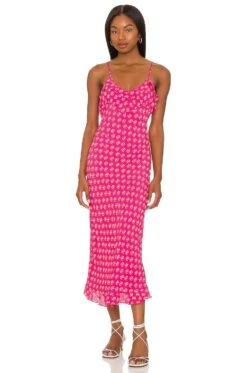 Shelley Emmylou Midi Dress Magenta