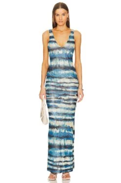 Rozio Dress Blue Tye Dye Multi