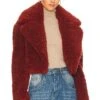 Helena Faux Fur Coat Rust -Camila coelho Shop RONR WO35 V1