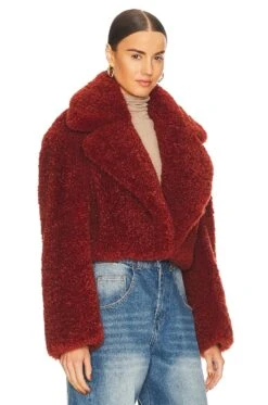 Helena Faux Fur Coat Rust -Camila coelho Shop RONR WO35 V3