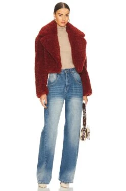 Helena Faux Fur Coat Rust -Camila coelho Shop RONR WO35 V5