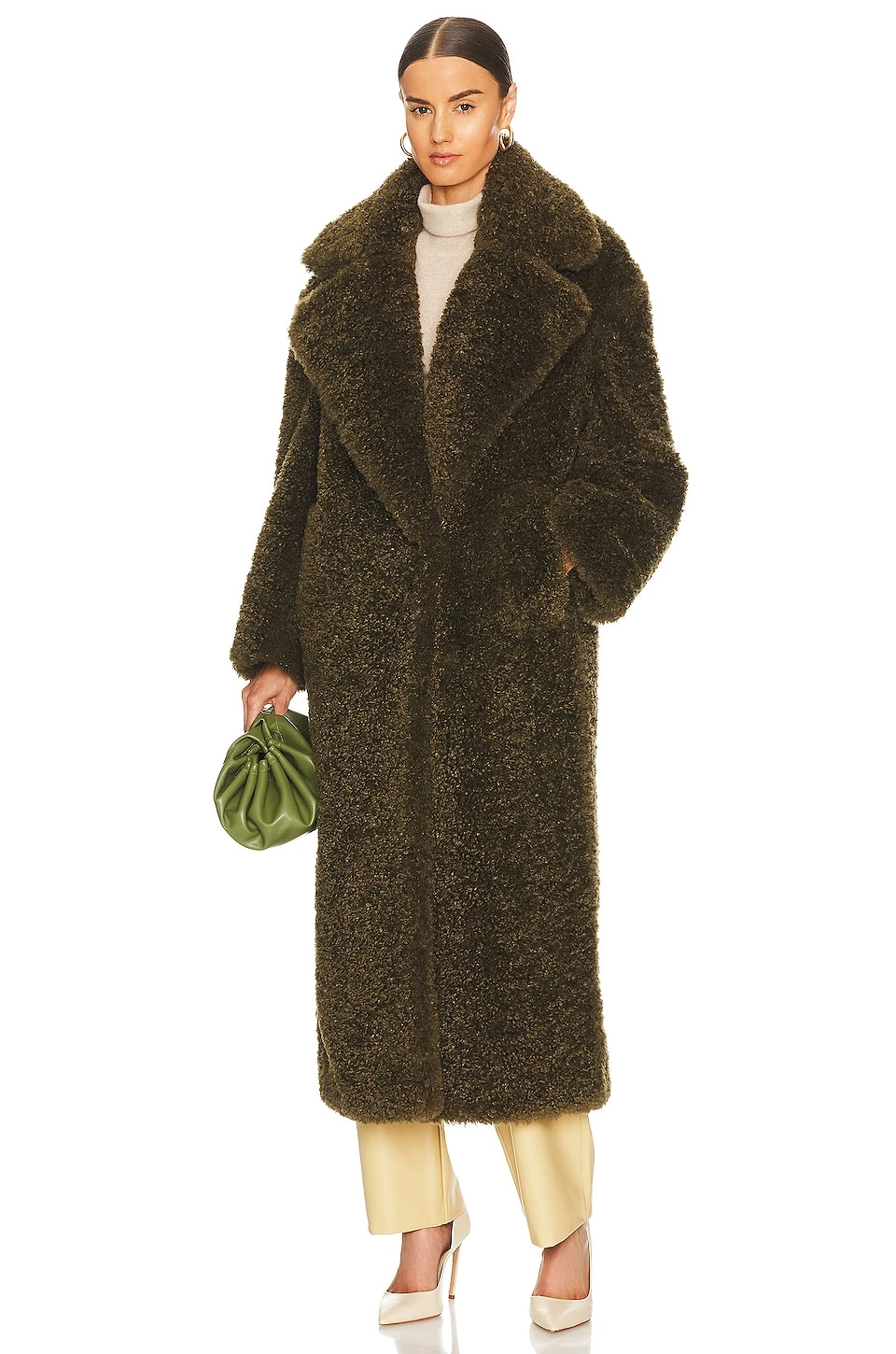Toni Faux Fur Coat Olive Green 3 Toni Faux Fur Coat Olive Green