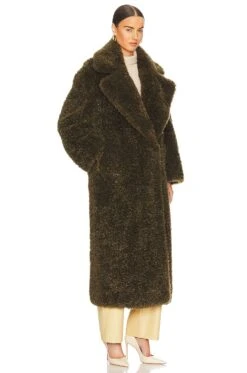Toni Faux Fur Coat Olive Green 8 Toni Faux Fur Coat Olive Green -Camila coelho Shop RONR WO36 V3
