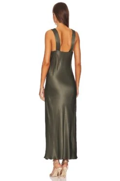 Shona Joy Giorgia Plunged Midi Dress Forest -Camila coelho Shop SHON WD420 V3