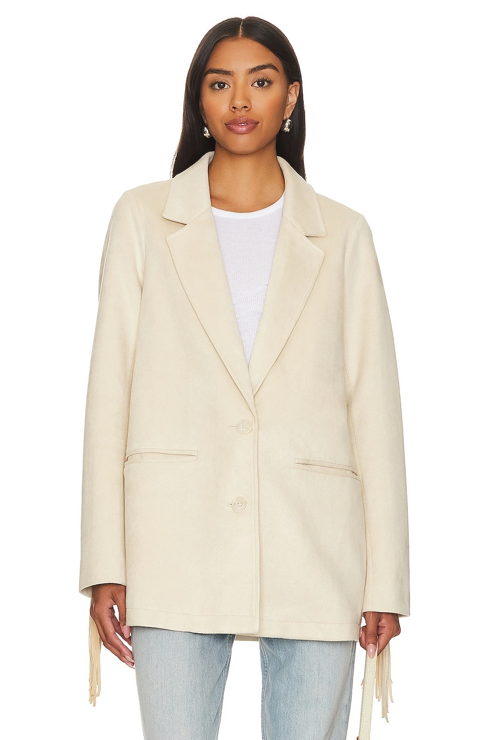 Show Me Your Mumu Sierra Fringe Jacket Cream Faux Suede 4 Show Me Your Mumu Sierra Fringe Jacket Cream Faux Suede - Image 2