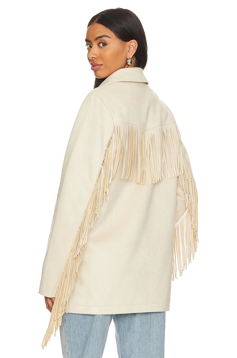 Show Me Your Mumu Sierra Fringe Jacket Cream Faux Suede 6 Show Me Your Mumu Sierra Fringe Jacket Cream Faux Suede - Image 4