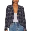 One Button Blazer Navy Lilac Grid 2 One Button Blazer Navy Lilac Grid -Camila coelho Shop SMYT WO337 V1