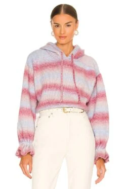 Ombre Striped Hoodie Blue Combo