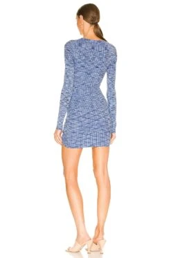 Song Of Style Mick Knit Mini Dress Blue Spacedye -Camila coelho Shop SOSR WD183 V3