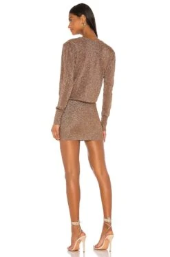 Aura Mini Dress Mocha Metallic -Camila coelho Shop SPDW WD1031 V3