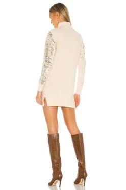 Rudie Sparkle Sleeve Dress Ivory -Camila coelho Shop SPDW WD1302 V3