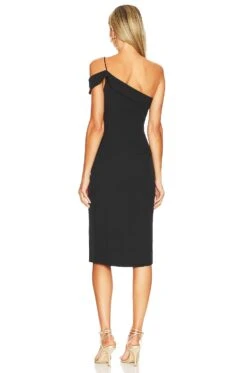 Jillian Asymmetric Midi Dress Black -Camila coelho Shop SPDW WD2037 V4