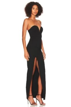 Gianna Sweetheart Slit Gown Black -Camila coelho Shop SPDW WD2096 V2