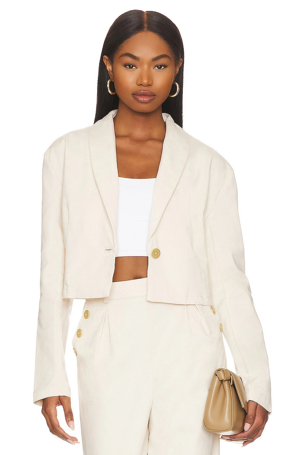 Splendid X Rachelove Cropped Blazer Porcelain 3 Splendid X Rachelove Cropped Blazer Porcelain