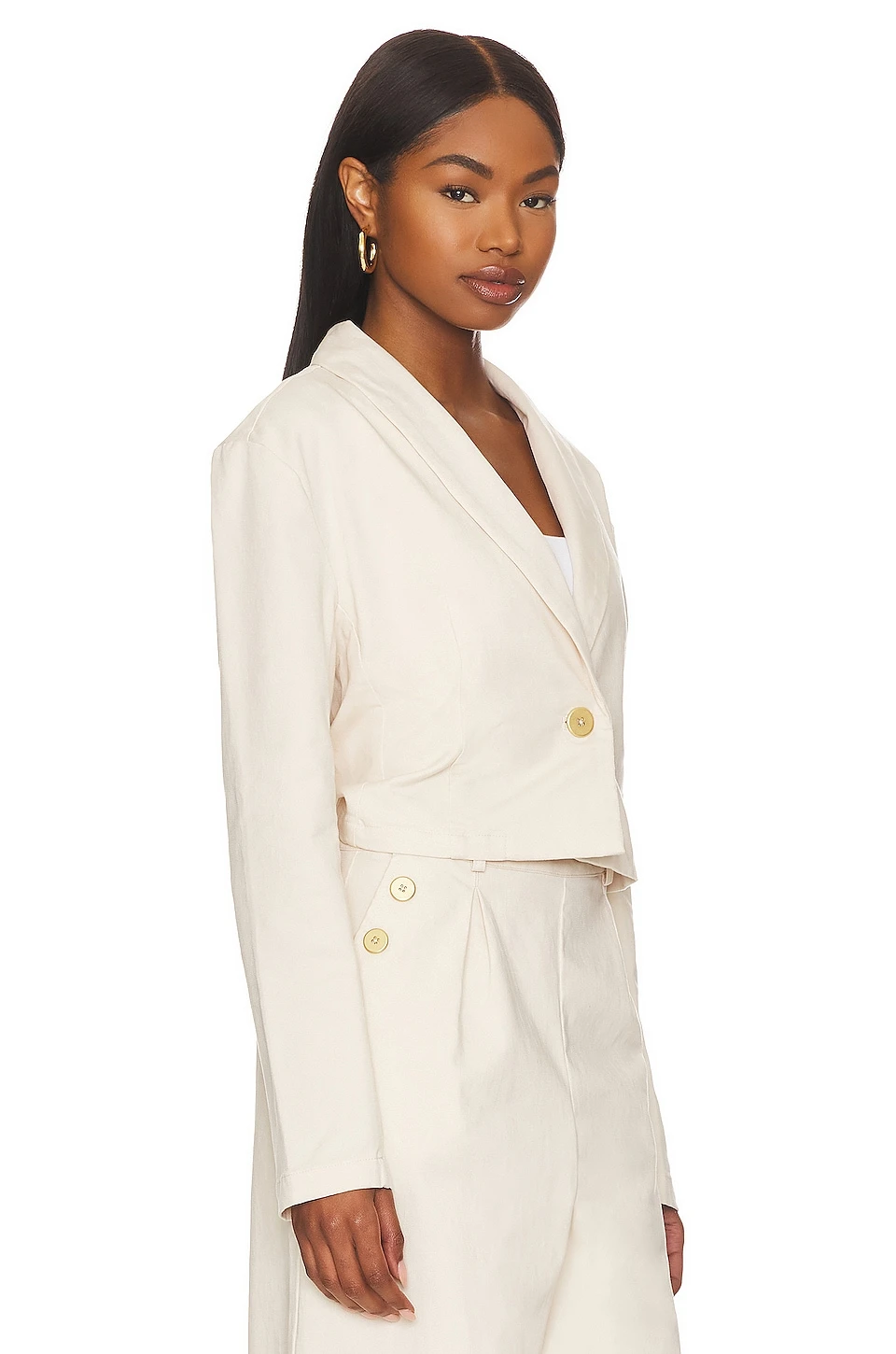 Splendid X Rachelove Cropped Blazer Porcelain 5 Splendid X Rachelove Cropped Blazer Porcelain - Image 3