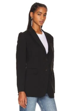 THEORY Rolled Sleeve Blazer Black -Camila coelho Shop THEO WO366 V3