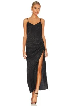 Cinched Maxi Dress Jet Black -Camila coelho Shop THRA WD28 V1 1