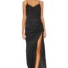 Cinched Maxi Dress Jet Black -Camila coelho Shop THRA WD28 V1