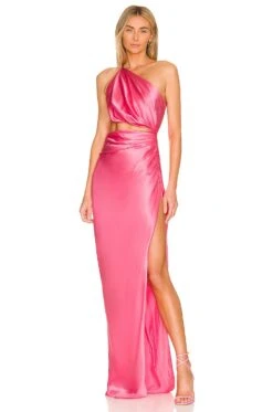 X REVOLVE One Shoulder Cut Out Gown Gold Lame 15 X REVOLVE One Shoulder Cut Out Gown Gold Lame -Camila coelho Shop TSEI WD37 V1