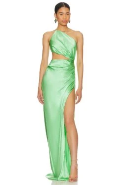 X REVOLVE One Shoulder Cut Out Gown Gold Lame 17 X REVOLVE One Shoulder Cut Out Gown Gold Lame -Camila coelho Shop TSEI WD74 V1