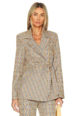 Rachel Blazer Floral Plaid