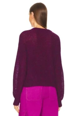 Veronica Beard Melinda Crew Neck Sweater Bright Magenta -Camila coelho Shop VBRD WK53 V3