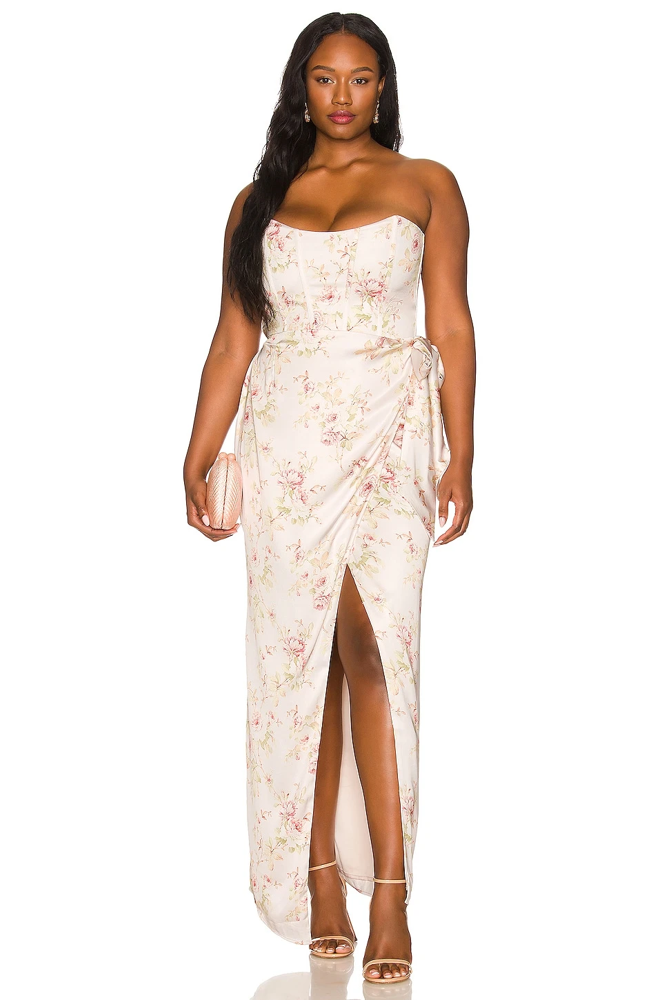 X REVOLVE June Dress Pink Rose Print 9 X REVOLVE June Dress Pink Rose Print - Image 7