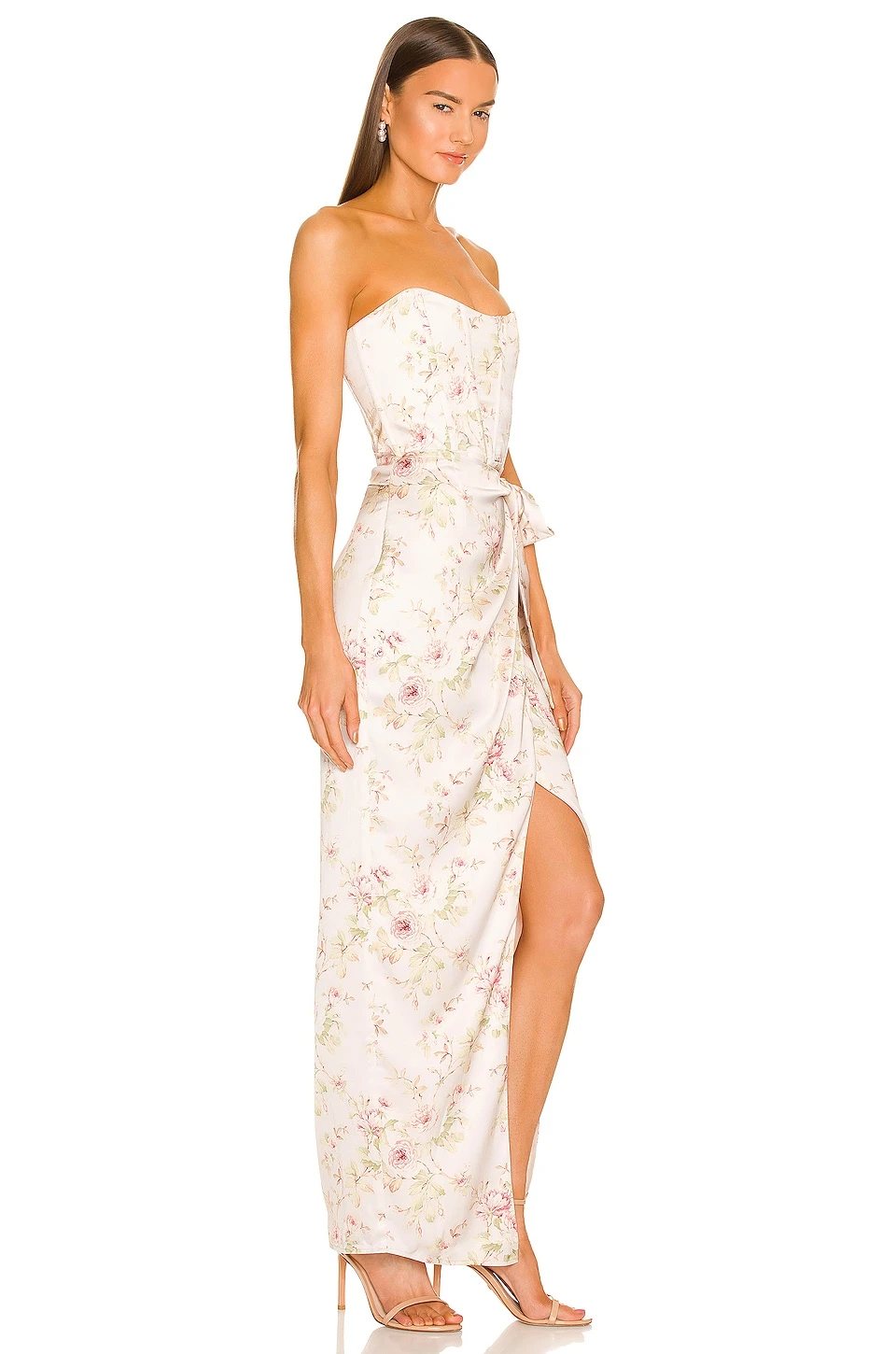 X REVOLVE June Dress Pink Rose Print 6 X REVOLVE June Dress Pink Rose Print - Image 4