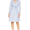 Vince Long Sleeve Wrap Shirt Dress Kyanite -Camila coelho Shop VINCE WD143 V1