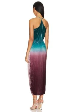 Siren Slip Velvet Dress Deep Jade Ombre -Camila coelho Shop YOUN WD1234 V3