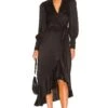Zimmermann Silk Wrap Midi Dress Black -Camila coelho Shop ZIMM WD284 V1
