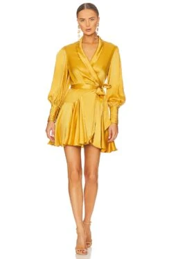 Zimmermann Silk Wrap Mini Dress Musk -Camila coelho Shop ZIMM WD382 V1