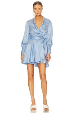Zimmermann Silk Wrap Mini Dress Musk -Camila coelho Shop ZIMM WD383 V1