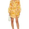 Zimmermann Raie Mini Dress Yellow & Orange Floral -Camila coelho Shop ZIMM WD396 V1