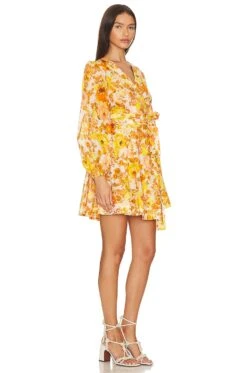 Zimmermann Raie Mini Dress Yellow & Orange Floral -Camila coelho Shop ZIMM WD396 V2